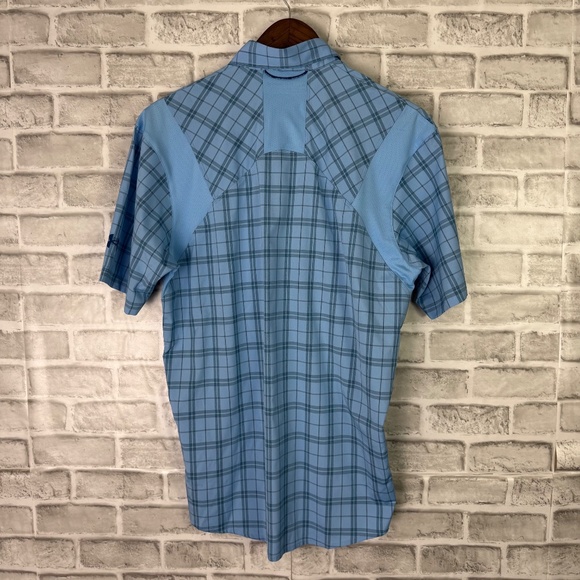 Under Armour Tide Chaser 2.0 Baby Blue Plaid Button Up Shirt Men Small Loose NWT - Picture 5 of 8